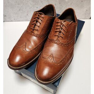 Cole Haan Men's Harrison Wingtip Oxford British Tan Leather Shoes Size 8.5